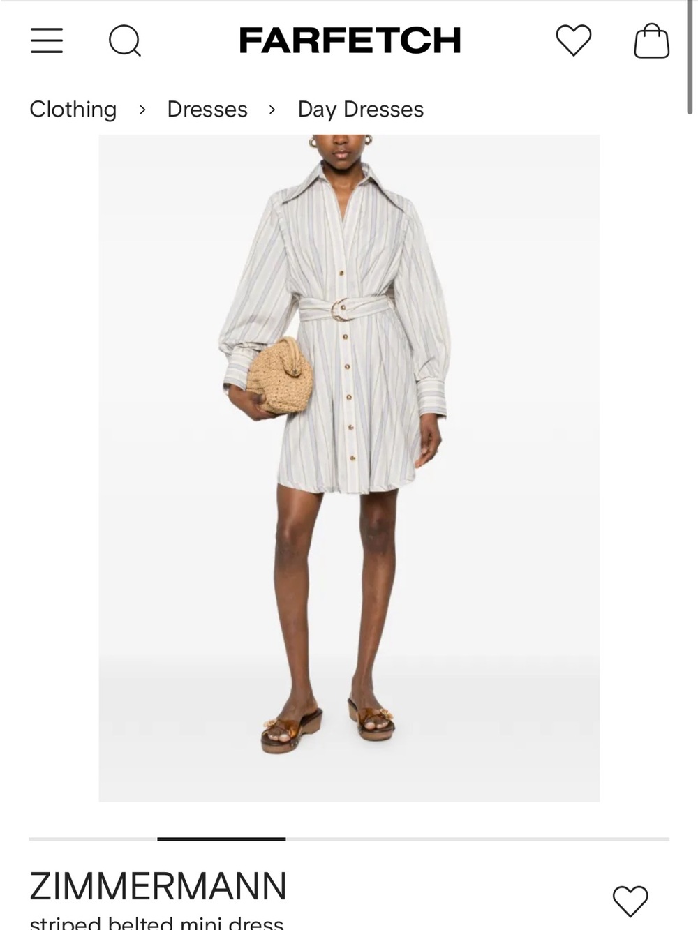 Zimmermann striped tuck mini-shirtdress